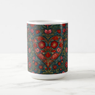 Elegant Victorian Valentines Day heart design Coffee Mug