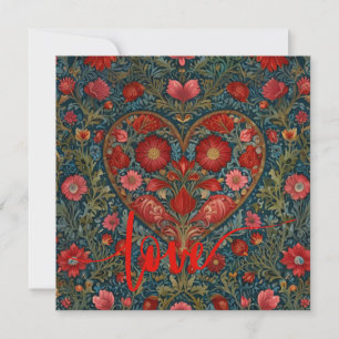 Elegant Victorian Valentines Day heart design Invitation