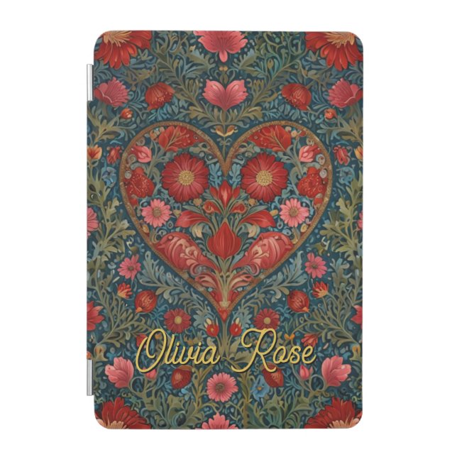 Elegant Victorian Valentines Day heart design iPad Mini Cover (Front)