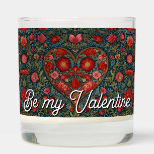 Elegant Victorian Valentines Day heart design Scented Candle