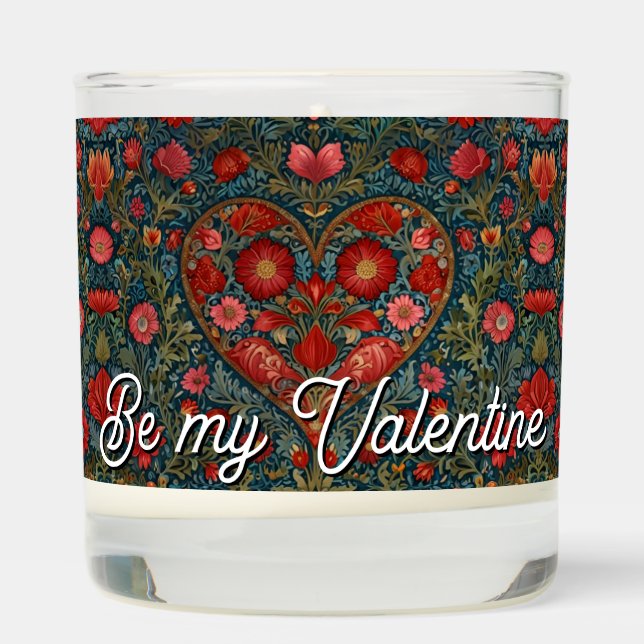 Elegant Victorian Valentines Day heart design Scented Candle (Right)
