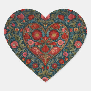 Elegant Victorian Valentines Day heart design Sticker