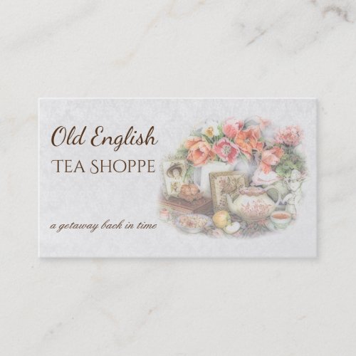 Elegant Victorian Vintage Antique Tea House Business Card