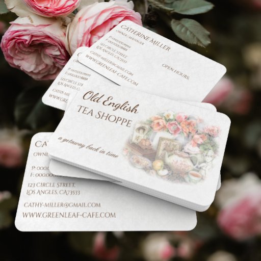Customizable Elegant Victorian Vintage Antique Tea House Business Card