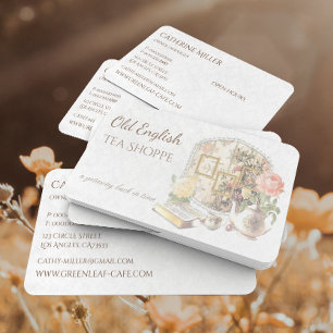 Elegant Victorian Vintage Antique Tea House Business Card