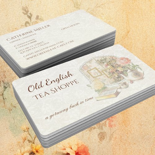 Elegant Victorian Vintage Antique Tea House Business Card