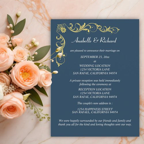 Elegant Victorian Wedding Announcement Postcard