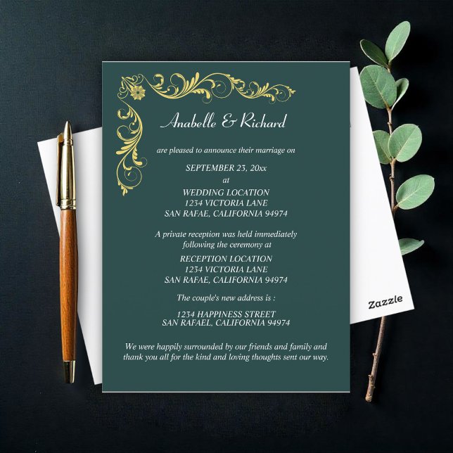 Elegant Victorian Wedding Announcement Postcard (Creator Uploaded)