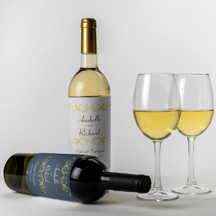 Elegant Victorian Wedding Bottle Favor Wine Label