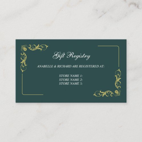 Elegant Victorian Wedding Gift Registry Enclosure Card