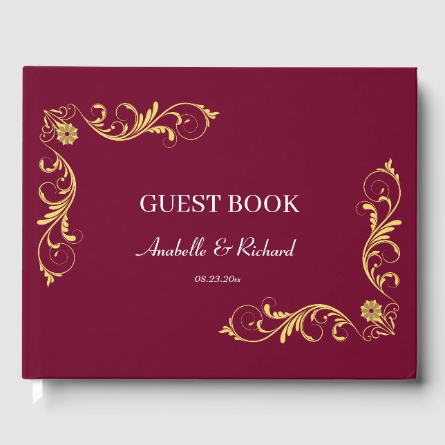 Elegant Victorian Wedding Guest Book (Front)