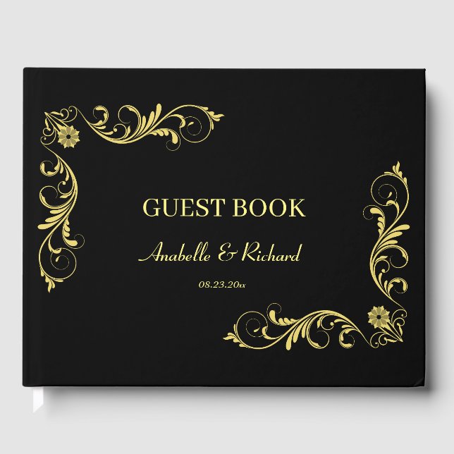 Elegant Victorian Wedding Guest Book (Front)