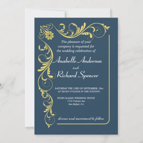 Elegant Victorian Wedding  Invitation