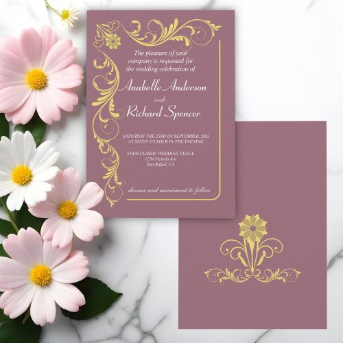 Elegant Victorian Wedding  Invitation