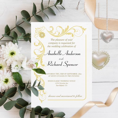 Elegant Victorian Wedding  Invitation