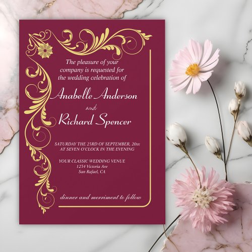 Elegant Victorian Wedding  Invitation