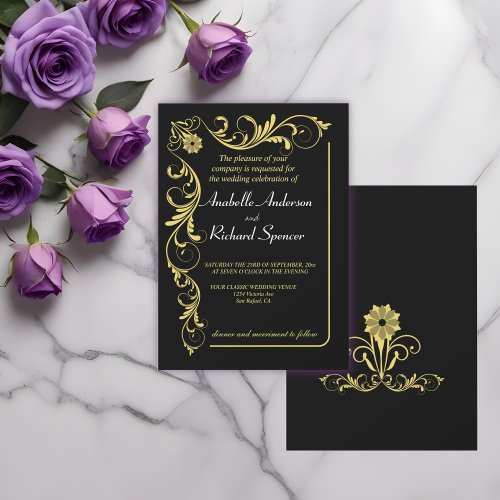 Elegant Victorian Wedding  Invitation