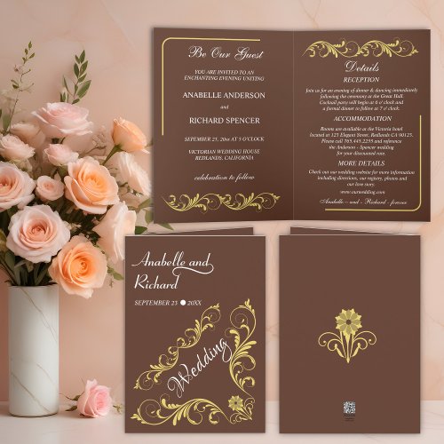 Elegant Victorian Wedding  Invitation