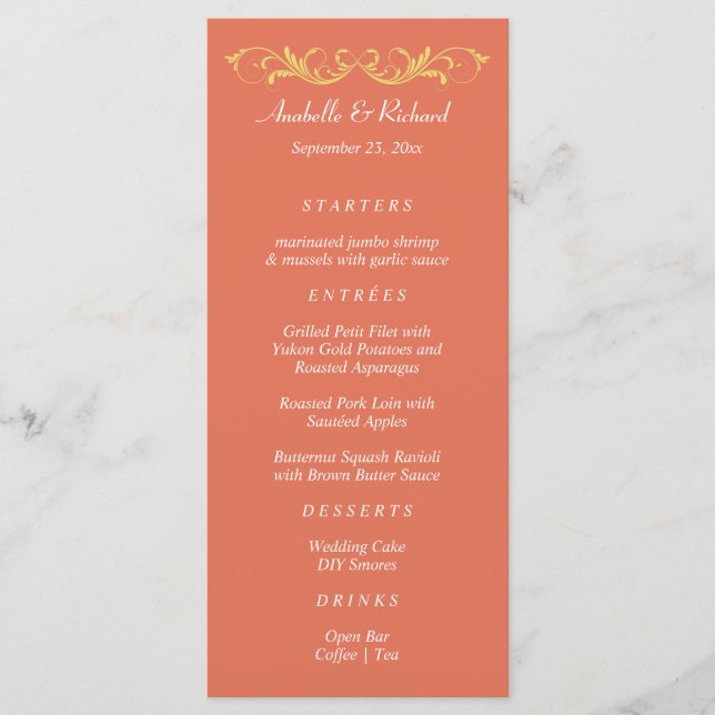 Elegant Victorian Wedding Menu (Front)