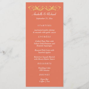 Elegant Victorian Wedding Menu
