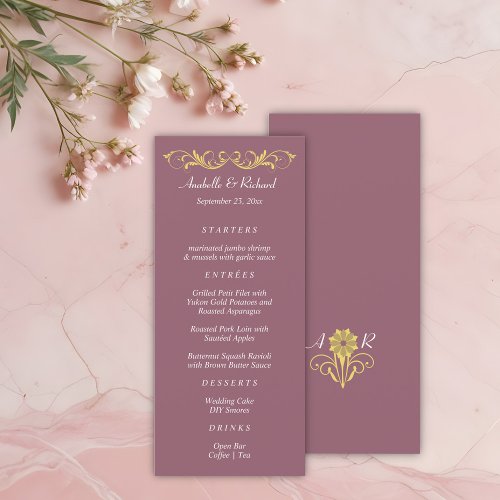 Elegant Victorian Wedding Menu