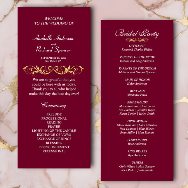 Elegant Victorian Wedding Program (Creator Uploaded)