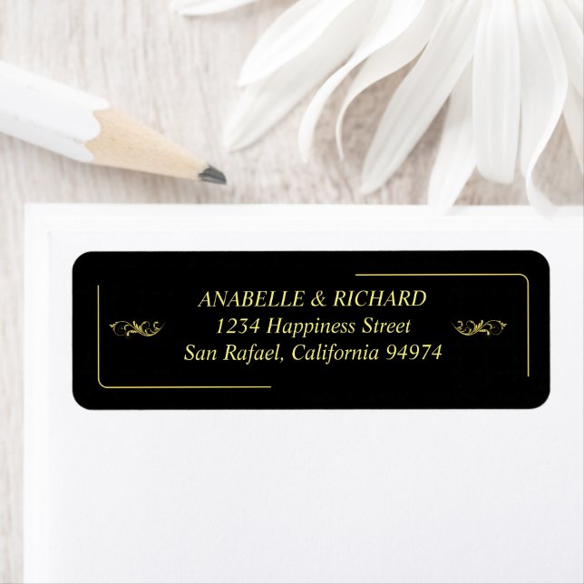 Elegant Victorian Wedding Return Address Label (Insitu)