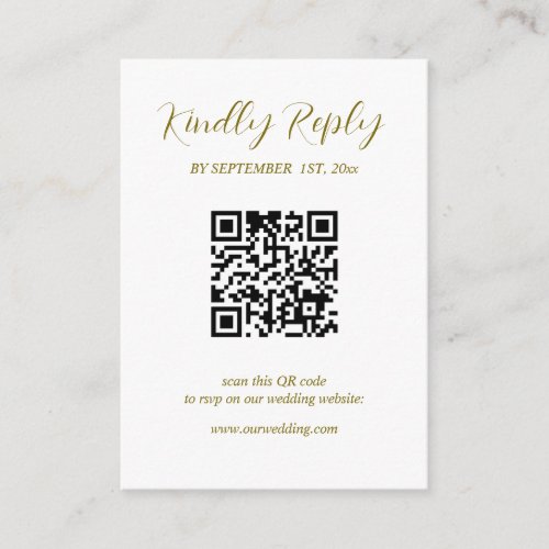 Elegant Victorian  Wedding RSVP QR Code Enclosure Card