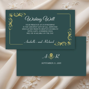 Elegant Victorian Wedding Wishing Well Enclosure Card