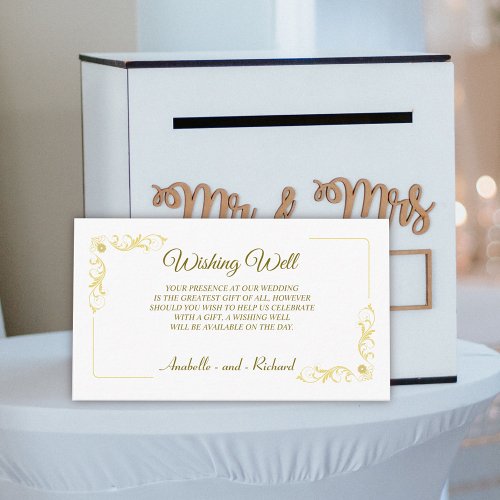 Elegant Victorian Wedding Wishing Well Enclosure Card