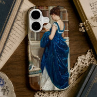 Elegant Victorian Woman Reading in Library