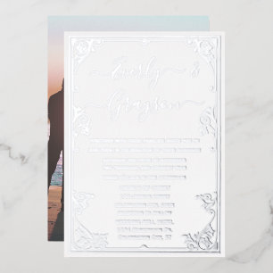 Elegant Victorian Your Photo Silver Foil Foil Invitation