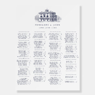 Elegant Villa Alphabetical Wedding Seating Chart Foam Board