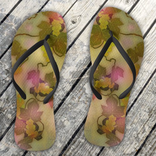 Elegant Vine Grape Art Flip Flops