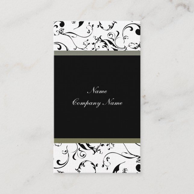 Elegant vine swirls business card (Front)