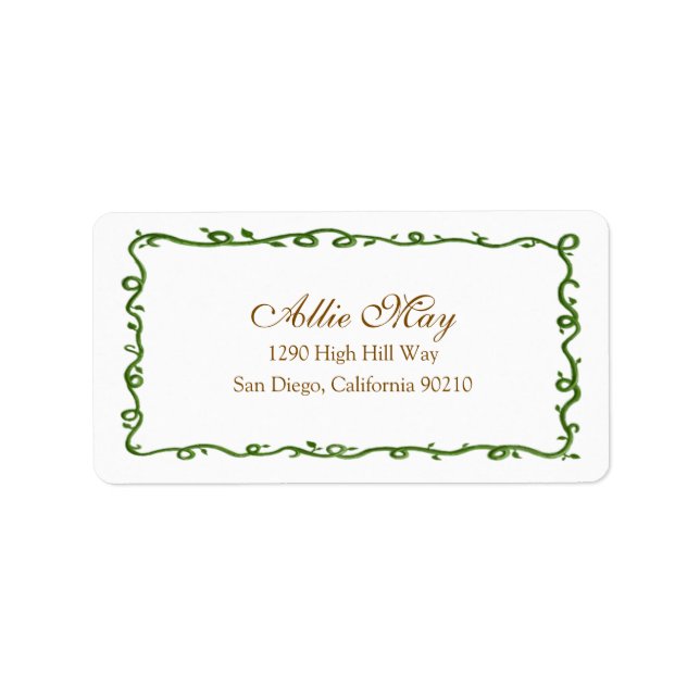 Elegant Vines Address Label (Front)
