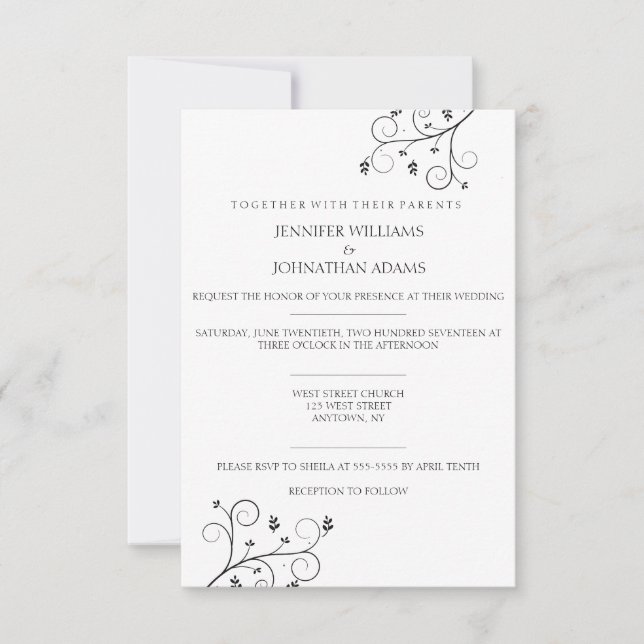 Elegant Vines Wedding Invitations (Front)