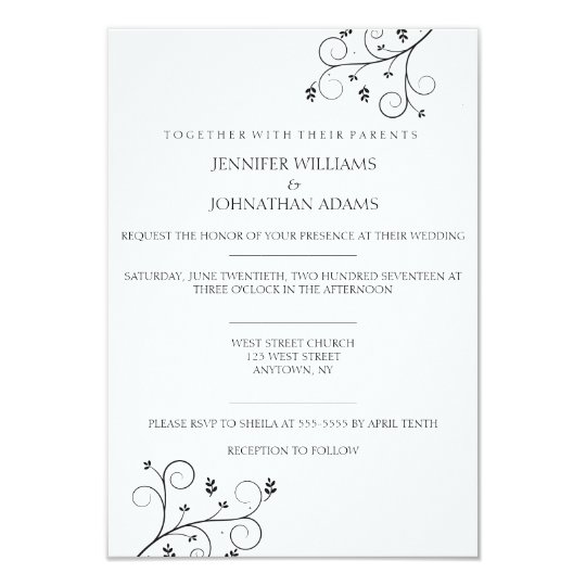 Elegant Vines Wedding Invitations | Zazzle.com