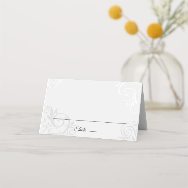 Elegant vines wedding seating place card (Front)