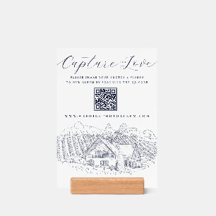 Elegant Vineyard Capture the Love Wedding QR Code Holder
