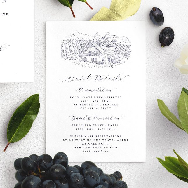 Elegant Vineyard Destination Wedding Travel Detail Enclosure Card (Elegant Vineyard Destination Wedding Travel Detail Enclosure Card)