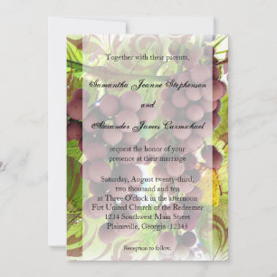 Elegant Vineyard Purple/Green Grapes Wedding Invitation
