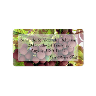 Elegant Vineyard Purple/Green Grapes Wedding Label