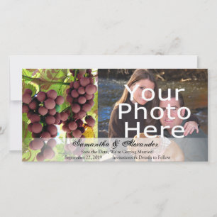 Elegant Vineyard Purple/Green Grapes Wedding Save The Date