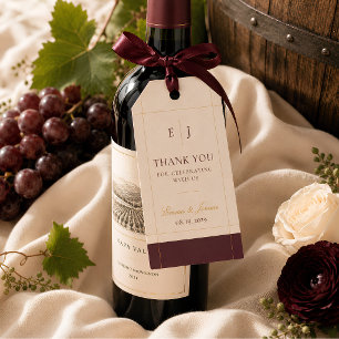 Elegant Vineyard Wedding Favor Thank You Gift Tags