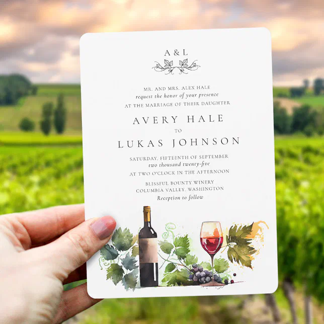 Elegant Vineyard Wedding Invitation | Zazzle