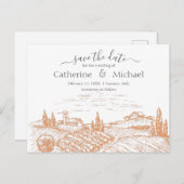 Elegant Vineyard Wedding Save the Date  Announceme Postcard (Front/Back)