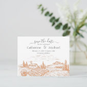 Elegant Vineyard Wedding Save the Date  Announceme Postcard (Standing Front)