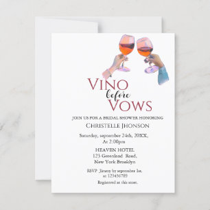 Elegant Vino before vows bridal shower invitation