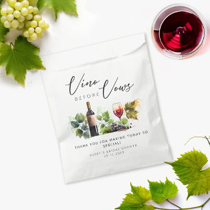 Elegant Vino Before Vows Bridal Shower Vintage Favor Bag